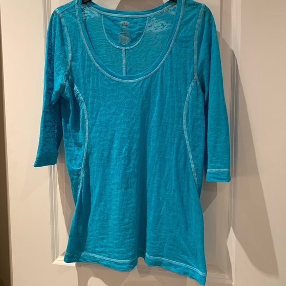 Teal Blue 3/4 Sleeve Top - Picture 2 of 7